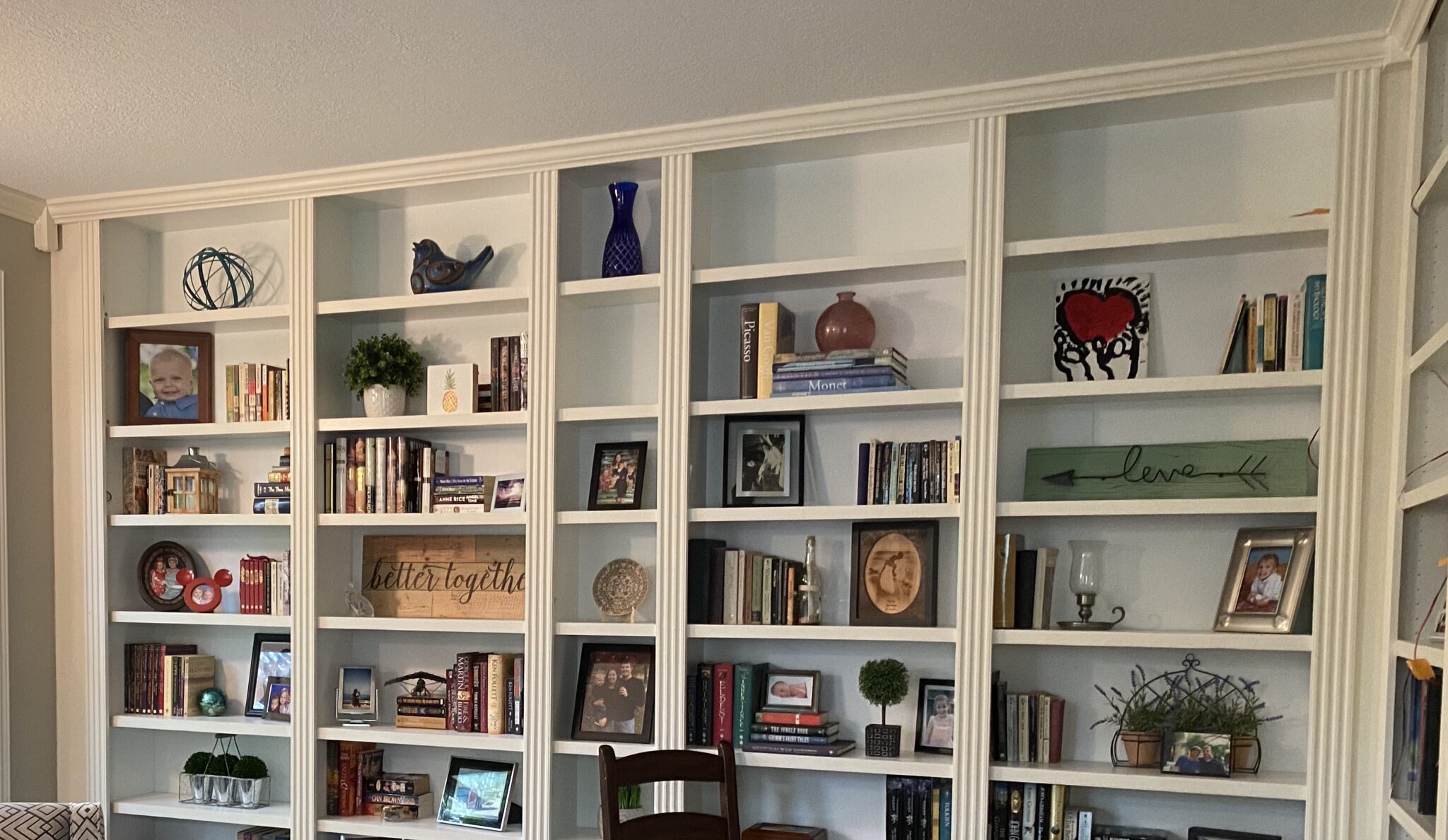 Billy Bookcases modified as an inexpensive way to get built-ins